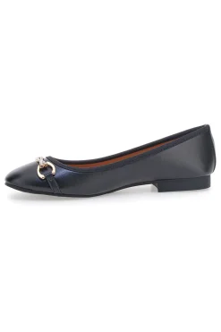 Schwarze Ballerinas mit Zierkette IDE172-THE FIRST Outlet