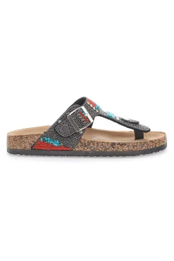 e Flip-Flops mit blauen und roten Steinen FIRST ROW 14179-PRIMA RIGA Online