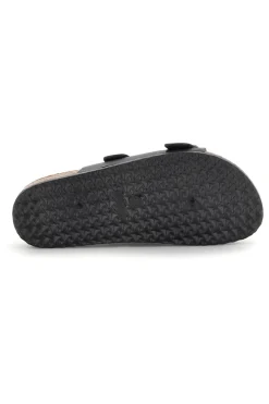 Schwarze Hausschuhe mit doppeltem Riemen und Zierschnallen Me & Me 14604-ME u0026 ME Hot