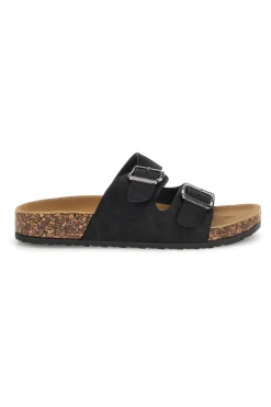 Schwarze Hausschuhe mit doppelter Schnalle Pittarello Sonne CHLY2417A01-PITTARELLO SUN New