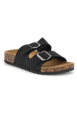 Schwarze Hausschuhe mit doppelter Schnalle Pittarello Sonne CHLY2417A01-PITTARELLO SUN New