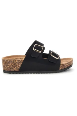 Schwarze Hausschuhe mit doppelter Schnalle Pittarello Sonne BLB2505221E-PITTARELLO SUN Hot