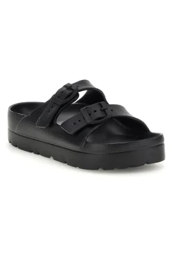 Schwarze Hausschuhe mit doppelter Schnalle EV125WS-EVERLAST Outlet