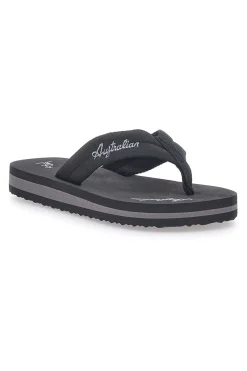 Schwarze Pantoffeln mit Stoffriemen AU24W409-AUSTRALIAN Clearance