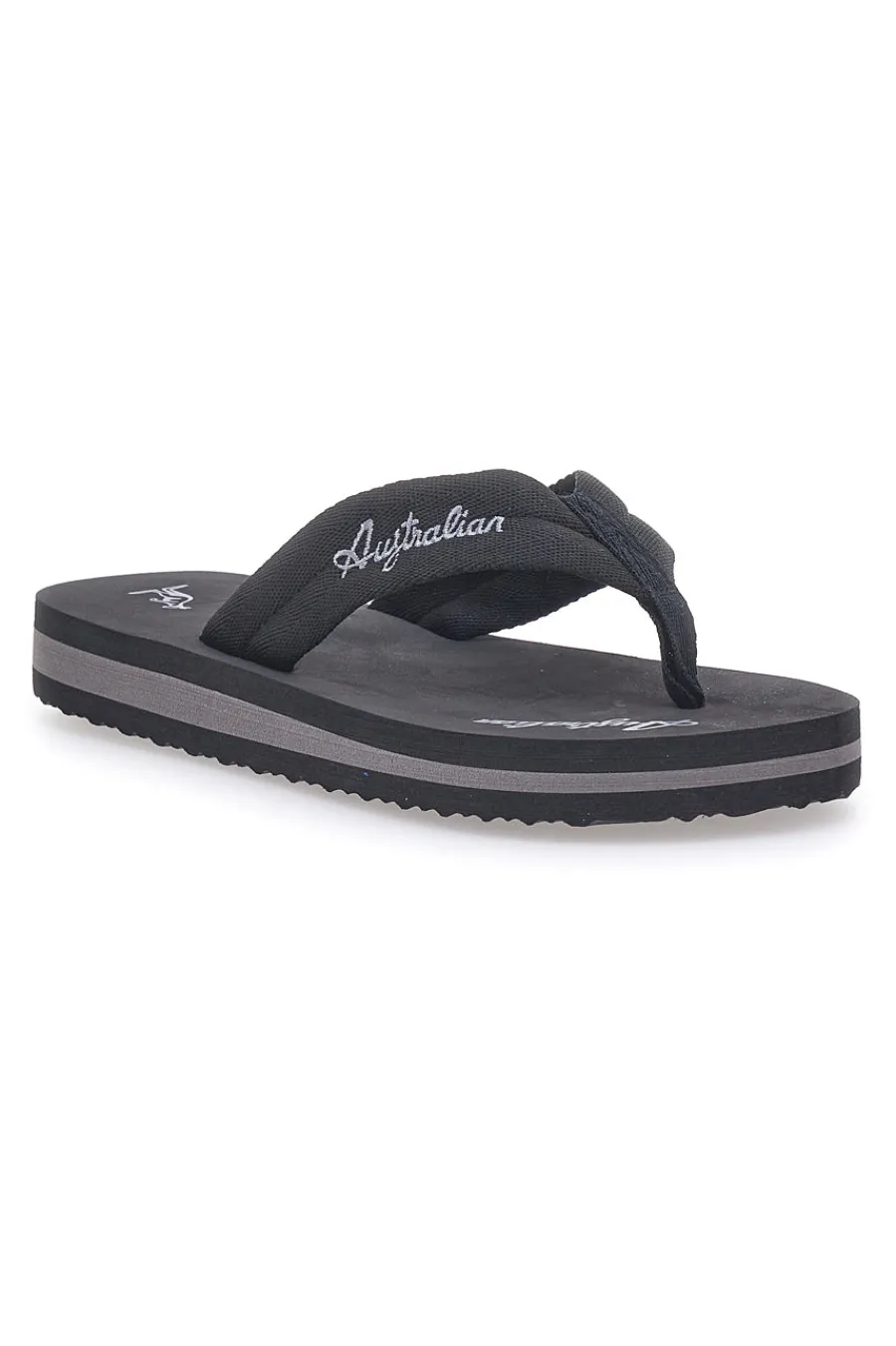 Schwarze Pantoffeln mit Stoffriemen AU24W409-AUSTRALIAN Clearance