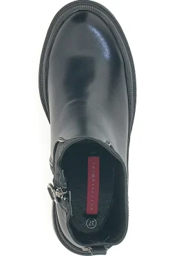 Schwarze Platform-Stiefeletten mit Stoffschaft 03-BETTYFLOWERS Hot