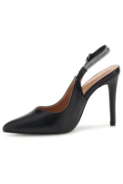Schwarze Pumps mit hohem Absatz und Glitzerriemen P650-FIRST LADY Online