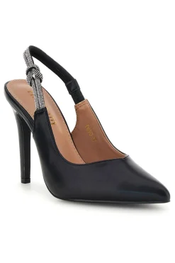 Schwarze Pumps mit hohem Absatz und Glitzerriemen P650-FIRST LADY Online