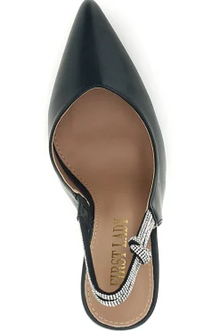 Schwarze Pumps mit hohem Absatz und Glitzerriemen P650-FIRST LADY Online