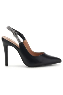 Schwarze Pumps mit hohem Absatz und Glitzerriemen P650-FIRST LADY Online