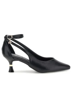 Schwarze Pumps mit Knöchelriemen und geformtem Absatz Burani 51851c1204-MARIELLA BURANI Best
