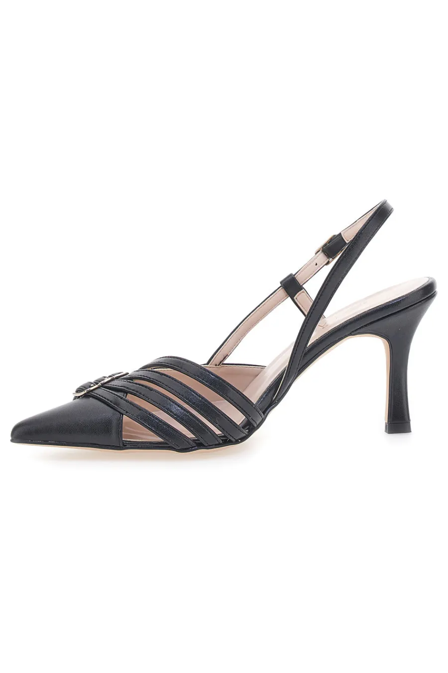 Schwarze Pumps mit Riemchen und Absatz 3824 made in Italy-PITTARELLO GLAM Discount