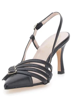 Schwarze Pumps mit Riemchen und Absatz 3824 made in Italy-PITTARELLO GLAM Discount