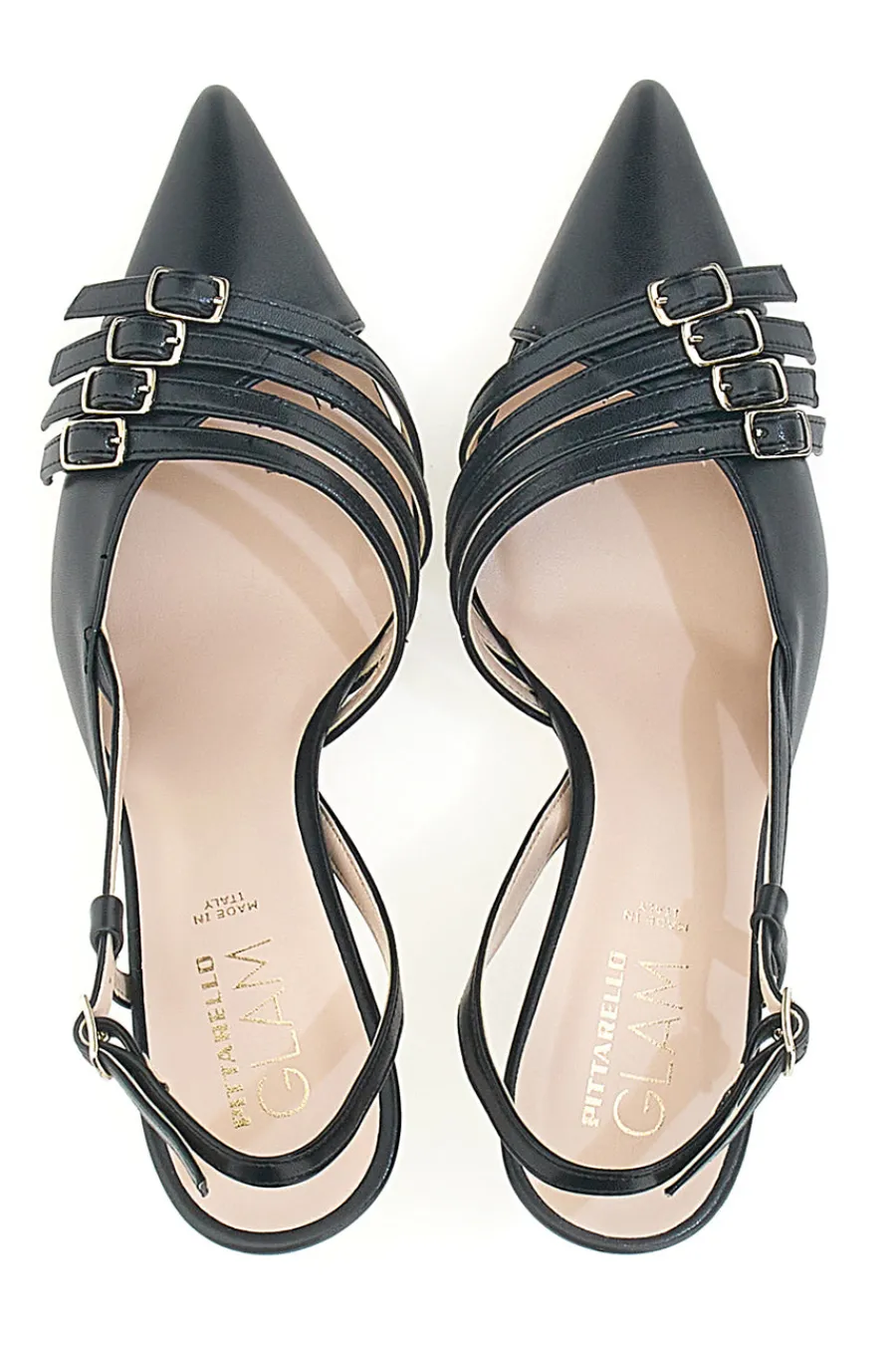 Schwarze Pumps mit Riemchen und Absatz 3824 made in Italy-PITTARELLO GLAM Discount