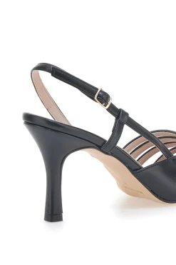 Schwarze Pumps mit Riemchen und Absatz 3824 made in Italy-PITTARELLO GLAM Discount