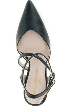 Schwarze Pumps mit Riemen 3811S-PITTARELLO COUTURE New