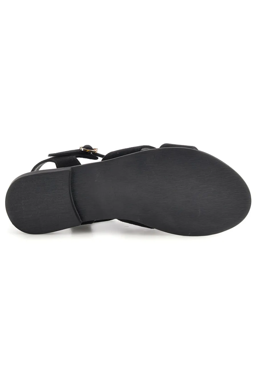 Schwarze Sandalen aus echtem Leder mit ovalen Metall-Accessoires im Pittarello-Look IF10328-PITTARELLO LOOK New