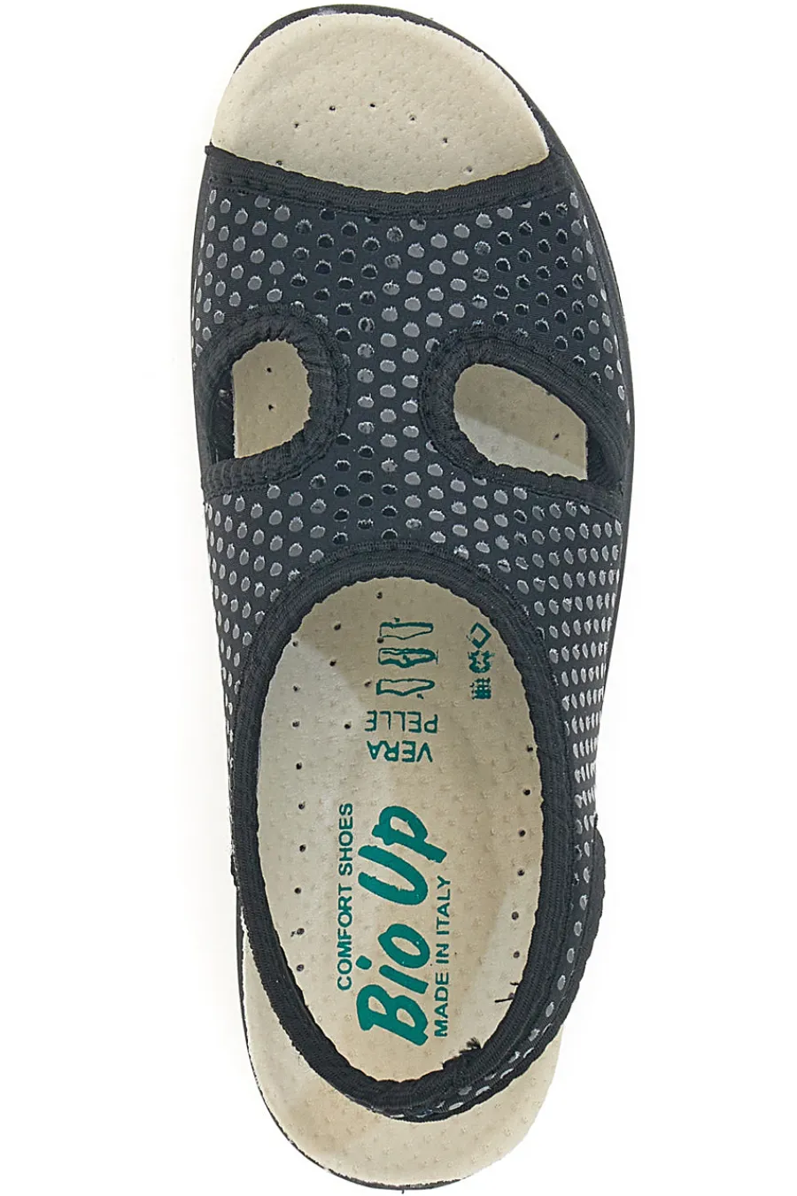 e Sandalen, hergestellt in Italien, mit 1321-Lederfußbett-BIO UP Outlet