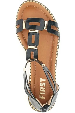 e Sandalen mit flacher Sohle 19467-THE FIRST Hot