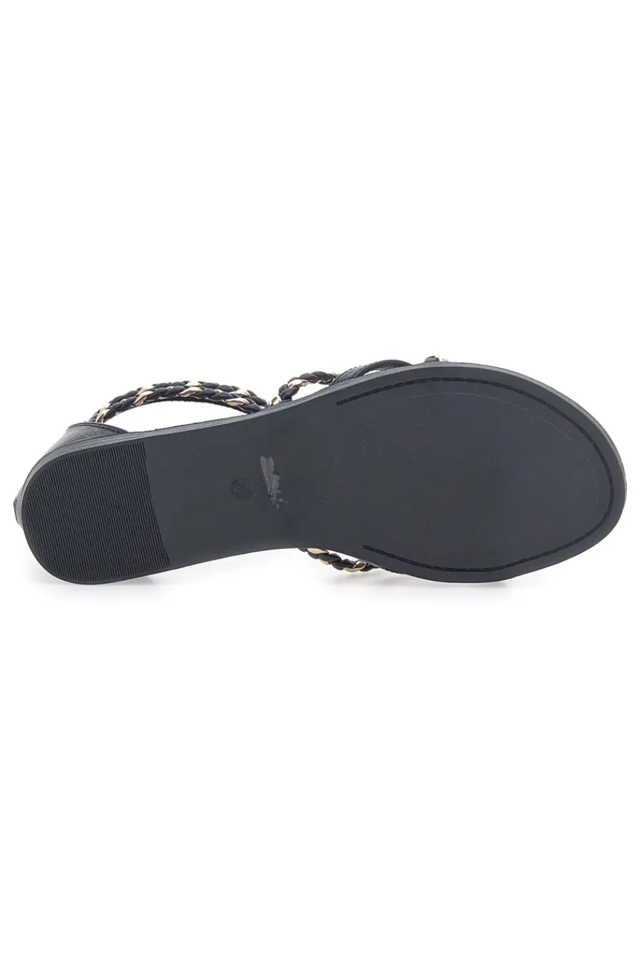 Schwarze Sandalen mit geflochtenem Seileffekt Me & Me 1668-ME u0026 ME Outlet