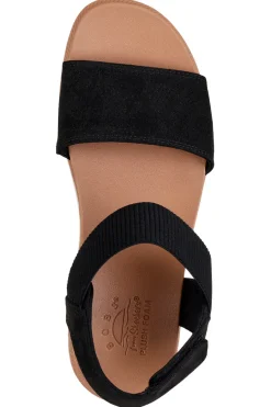 Schwarze Sandalen mit Klettverschluss und perforiertem Band Desert kiss low-SKECHERS Hot
