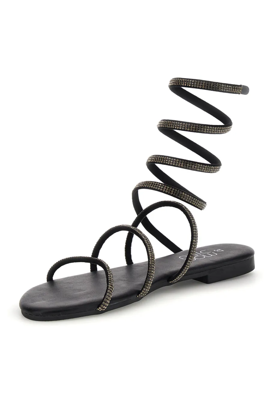 Schwarze Sandalen mit Strasssteinen PRE9300-MON DIEU New