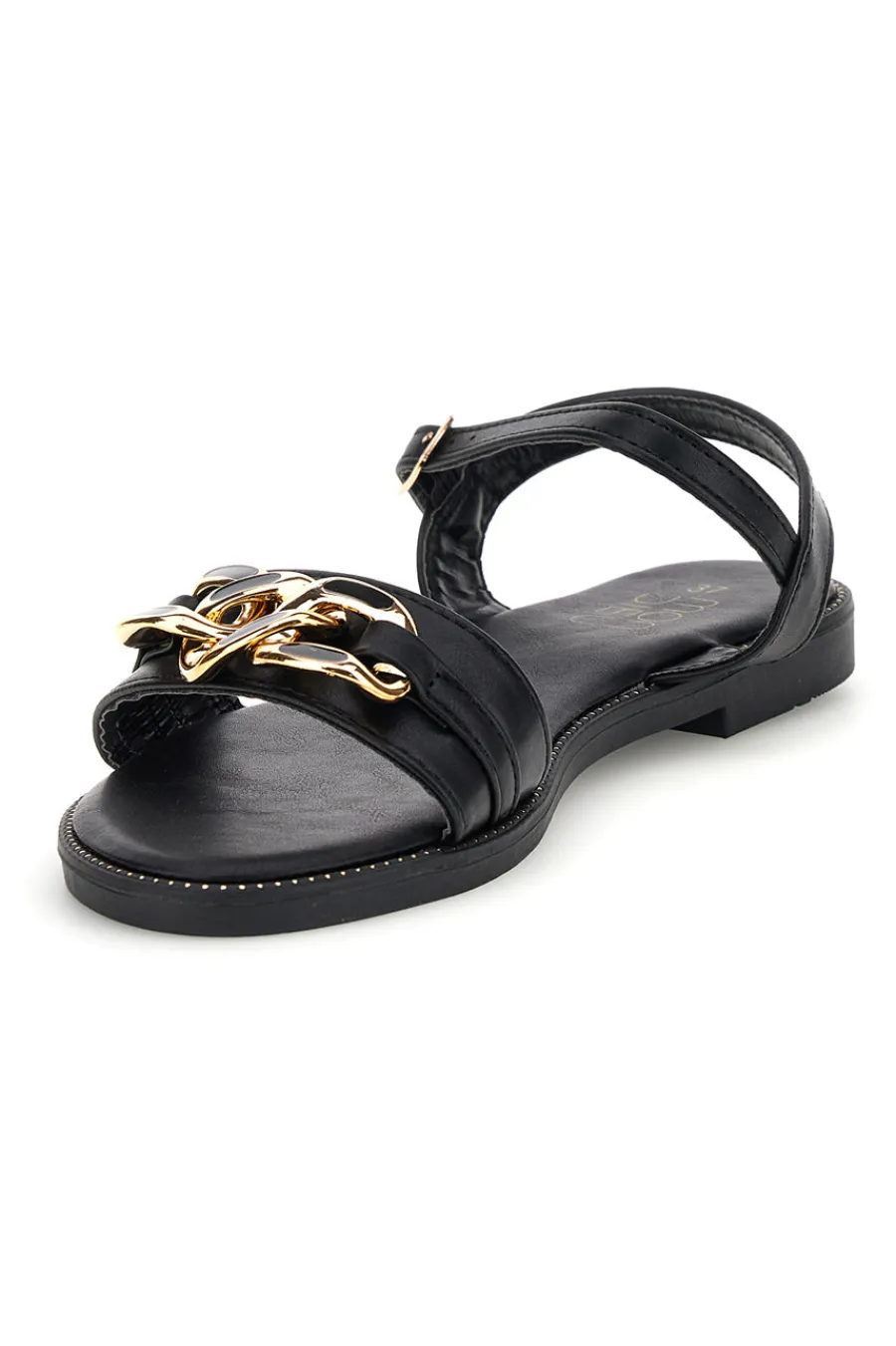 Schwarze Sandalen mit Zierkette PRE5384-MON DIEU Discount