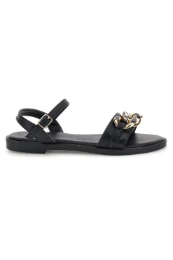Schwarze Sandalen mit Zierkette PRE5384-MON DIEU Discount