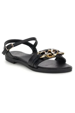 Schwarze Sandalen mit Zierkette PRE5384-MON DIEU Discount