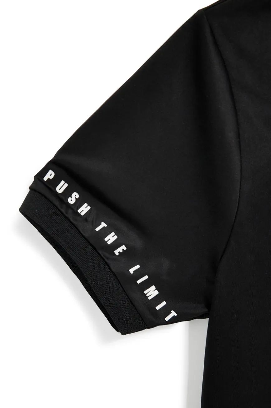 Schwarzes Polyester-Poloshirt No limits MAPS003S26