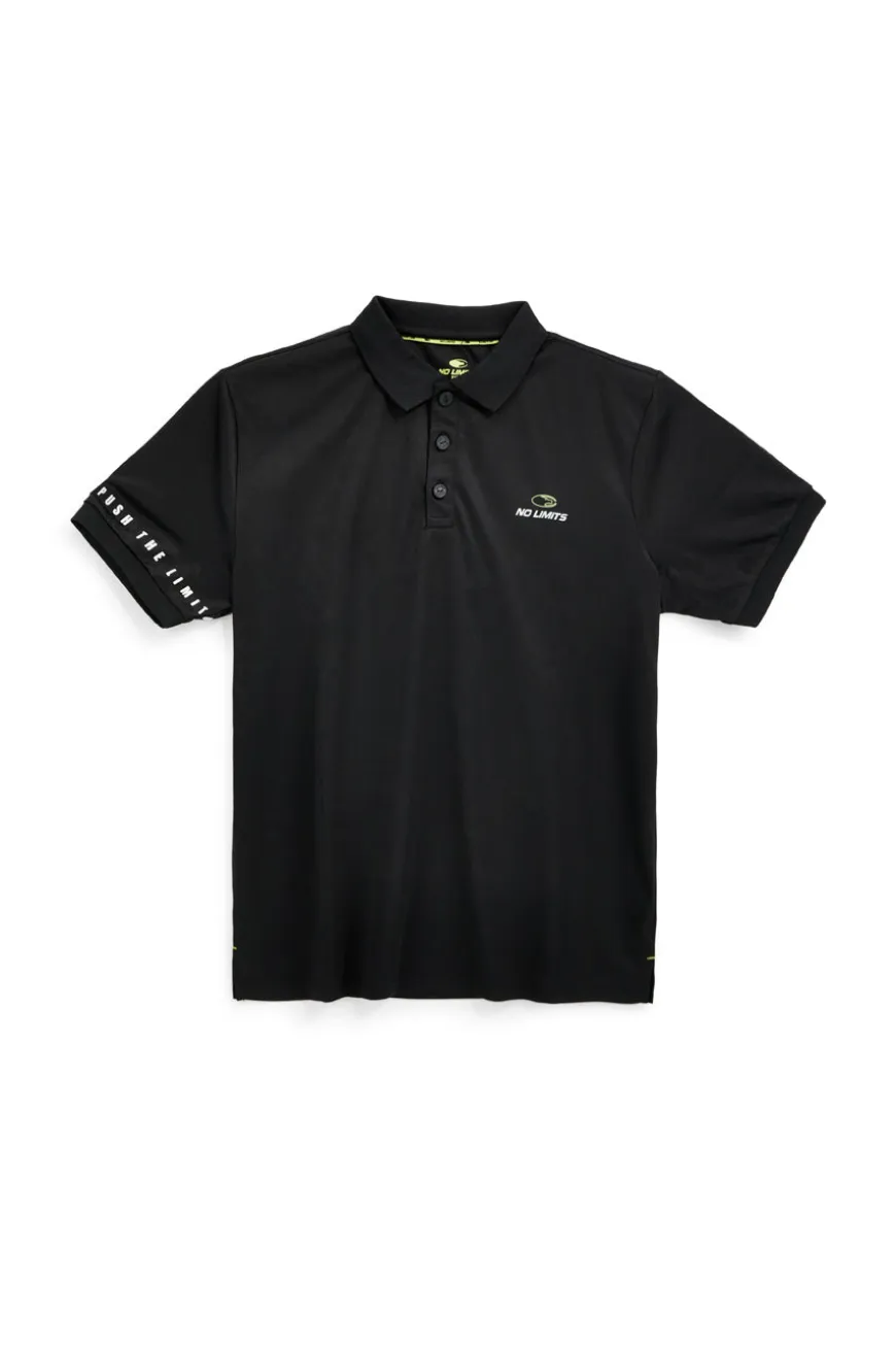 Schwarzes Polyester-Poloshirt No limits MAPS003S26