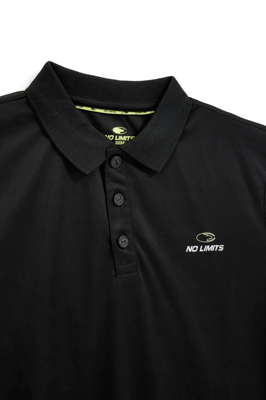 Schwarzes Polyester-Poloshirt No limits MAPS003S26