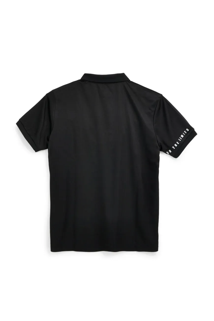 Schwarzes Polyester-Poloshirt No limits MAPS003S26