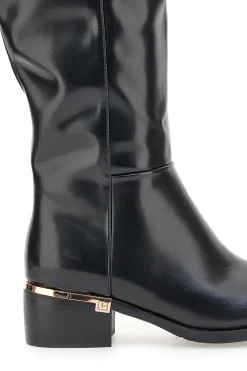 e Stiefel aus glänzendem Material mit goldenen Details 8782M-LAURA BIAGIOTTI New
