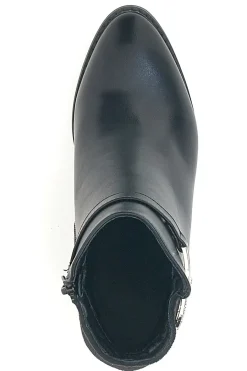 e Stiefelette mit Blockabsatz und silberner Schelle 487-THE FIRST Discount
