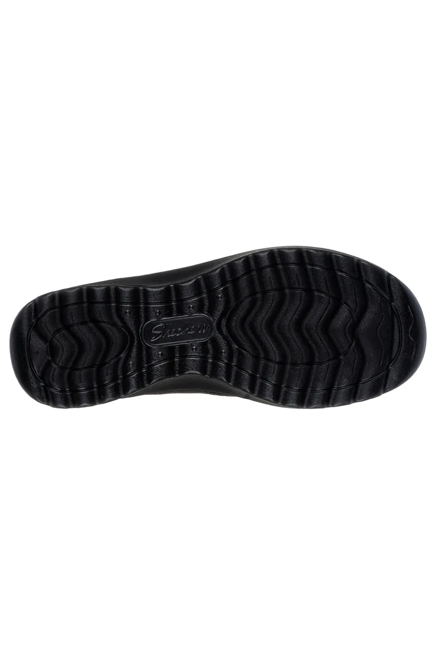 Schwarze Stiefeletten mit Reißverschluss und Memory Foam Skechers Lovely Vibe Fall In Bloom