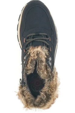 Schwarze Stiefeletten mit warmer Innenausstattung und rutschfester Sohle 24802B08R-RELIFE Sale