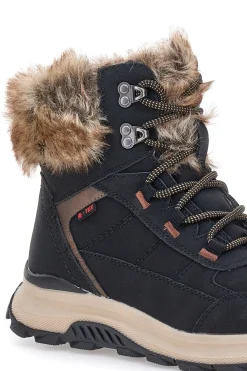 Schwarze Stiefeletten mit warmer Innenausstattung und rutschfester Sohle 24802B08R-RELIFE Sale
