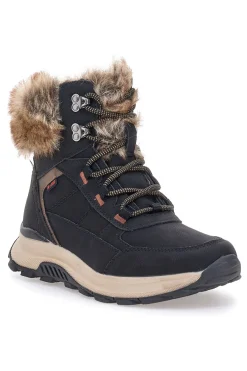 Schwarze Stiefeletten mit warmer Innenausstattung und rutschfester Sohle 24802B08R-RELIFE Sale