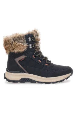 Schwarze Stiefeletten mit warmer Innenausstattung und rutschfester Sohle 24802B08R-RELIFE Sale
