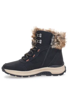 Schwarze Stiefeletten mit warmer Innenausstattung und rutschfester Sohle 24802B08R-RELIFE Sale