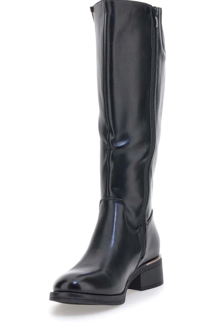 e Stiefel mit metallischen Einsätzen und niedrigem Absatz I256-ENERGY