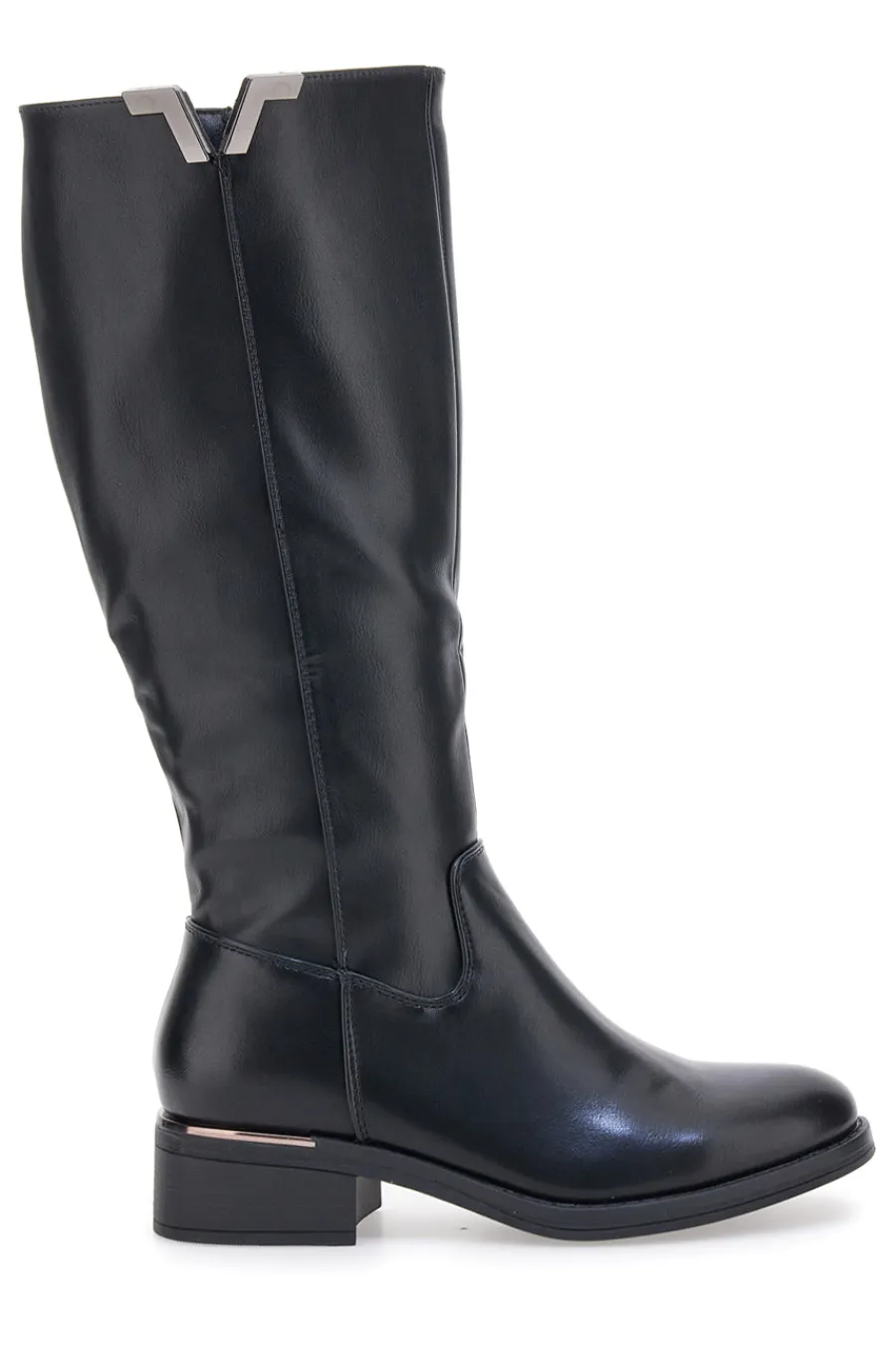 e Stiefel mit metallischen Einsätzen und niedrigem Absatz I256-ENERGY