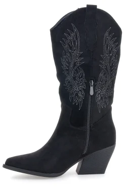 Schwarze Stiefel mit Stickerei und Absatz Cafè Kosten RQ2616-CAFÈ COST Best