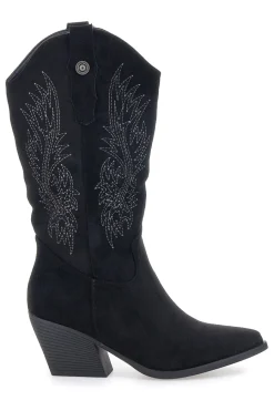 Schwarze Stiefel mit Stickerei und Absatz Cafè Kosten RQ2616-CAFÈ COST Best