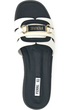Schwarz-weiße Hausschuhe mit goldener Kette Ferrè F254-FERRE' Hot