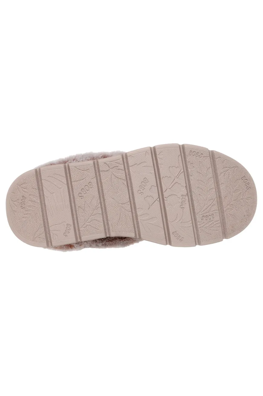 Skechers – Keepsakes Lite – Cozy Blend – Hausschuhe in Beige mit Kunstfellfutter