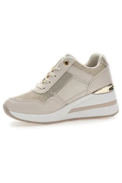 Sneaker beige con inserto dorato 9655-LAURA BIAGIOTTI