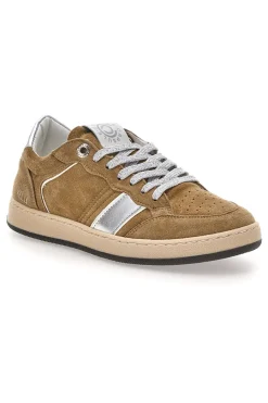 Sneaker beige in vera pelle con dettagli argento Kelly-PITTARELLO CAPSULE