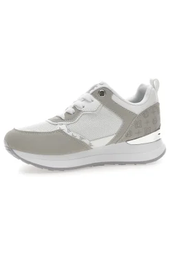 Sneaker bianca e grigia con inserti argento 9623-LAURA BIAGIOTTI Clearance